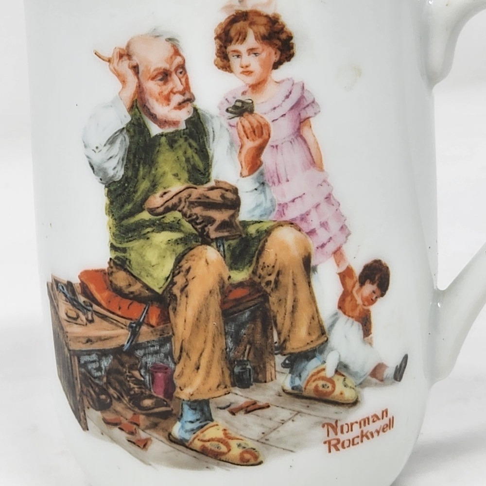 The Cobbler‎ Norman Rockwell Museum 1982 Coffee Mug Cup Glass
